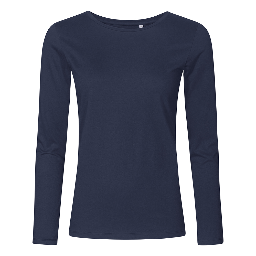 X.O Rundhals Langarmshirt Plus Size Damen, Französisch-Marineblau, XXXL