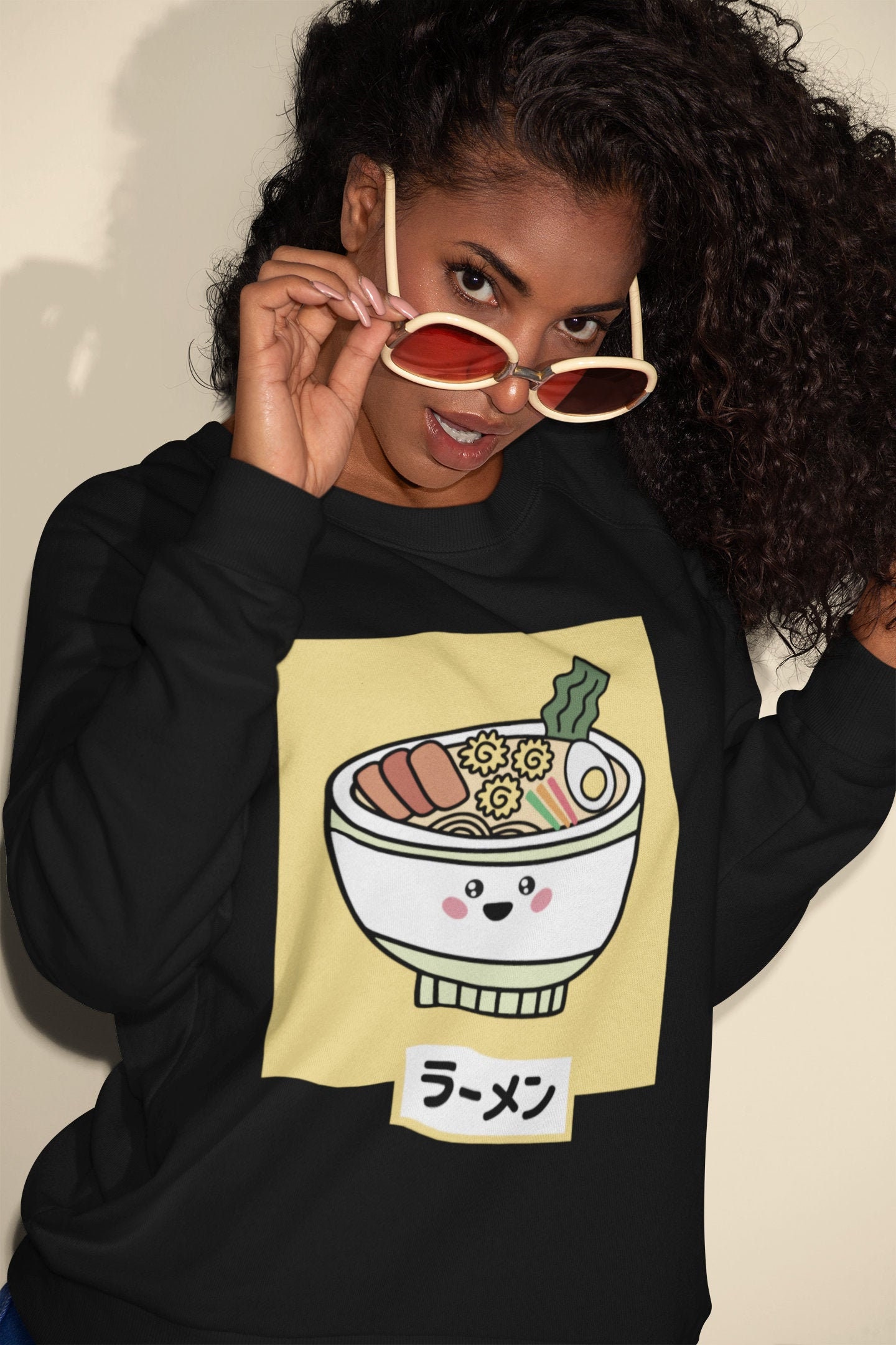 Kawaii Japanese Ramen Noodles, Ramen, Food Sweatshirt, Japanese, Anime Sweater, Harajuku Clothes, Unisex Heavy Blend Crewneck Sweatshirt