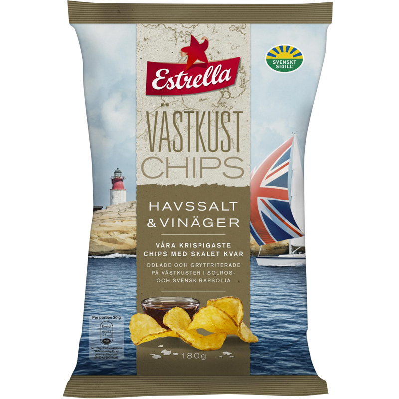 Chips Havssalt & Vinäger 180g - 47% rabatt