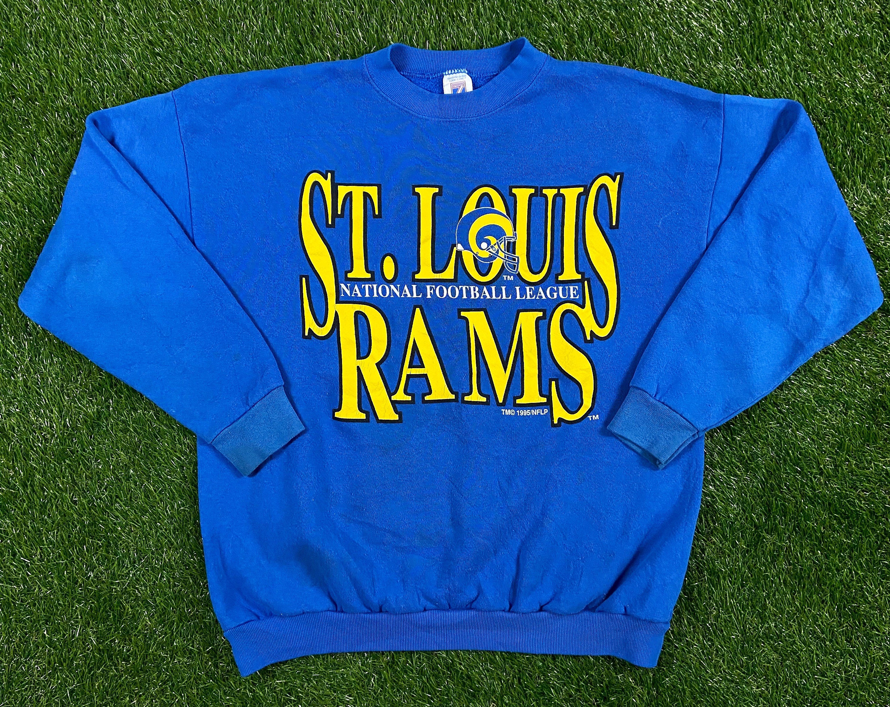Vintage St Louis Rams Crewneck Sweatshirt Logo 7 Size Large Made Usa Nfl Football Los Angeles Pull Over La Super Bowl 1990S 90S