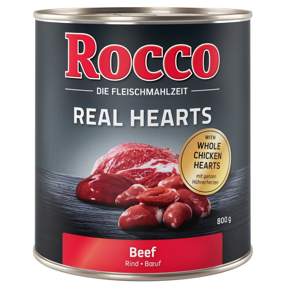 Rocco Real Hearts 6 x 800g - Chicken with whole Chicken Hearts