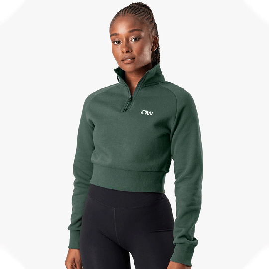 Essential Cropped Sweater, Moss