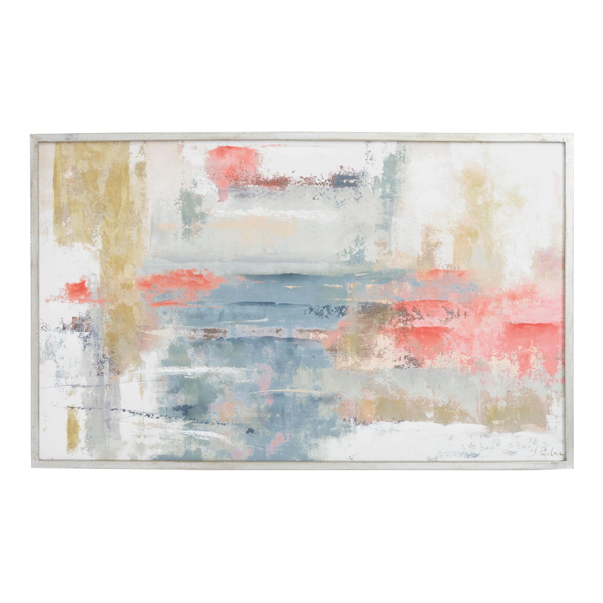 Blush Abstract By Joasia Pawlak Framed Canvas Wall Art: Multi - Large by World Market