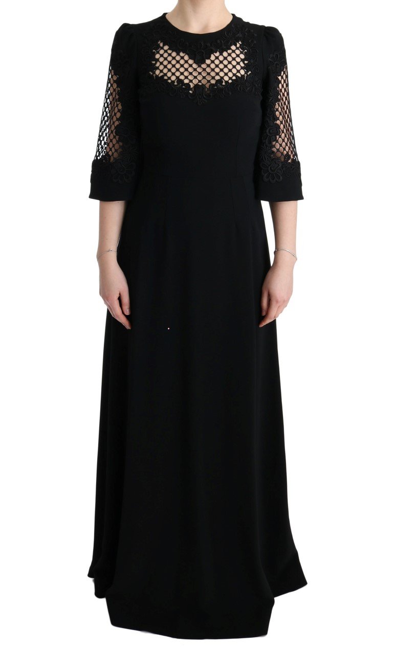 Dolce & Gabbana Women's Stretch Shift Long Maxi Dress Black SIG60573 - IT38|XS