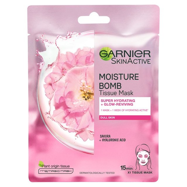 Garnier Moisture Bomb Sakura Hydrating Face Sheet Mask Dull Skin
