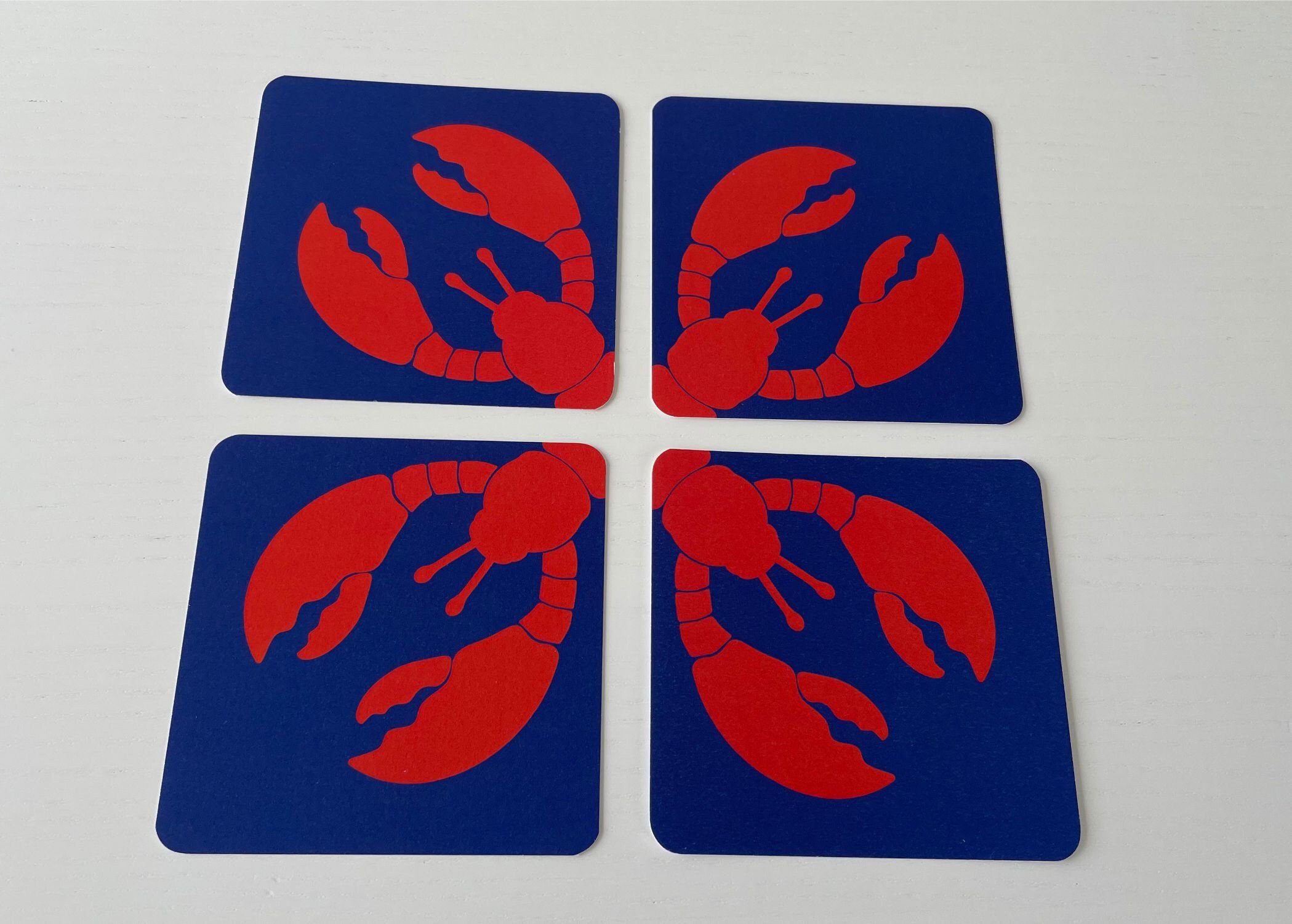 Lobster, Set Of 12 Coasters, Beach Party, Summer Decoration, Nautical Decor, Disposable , Table Seafood