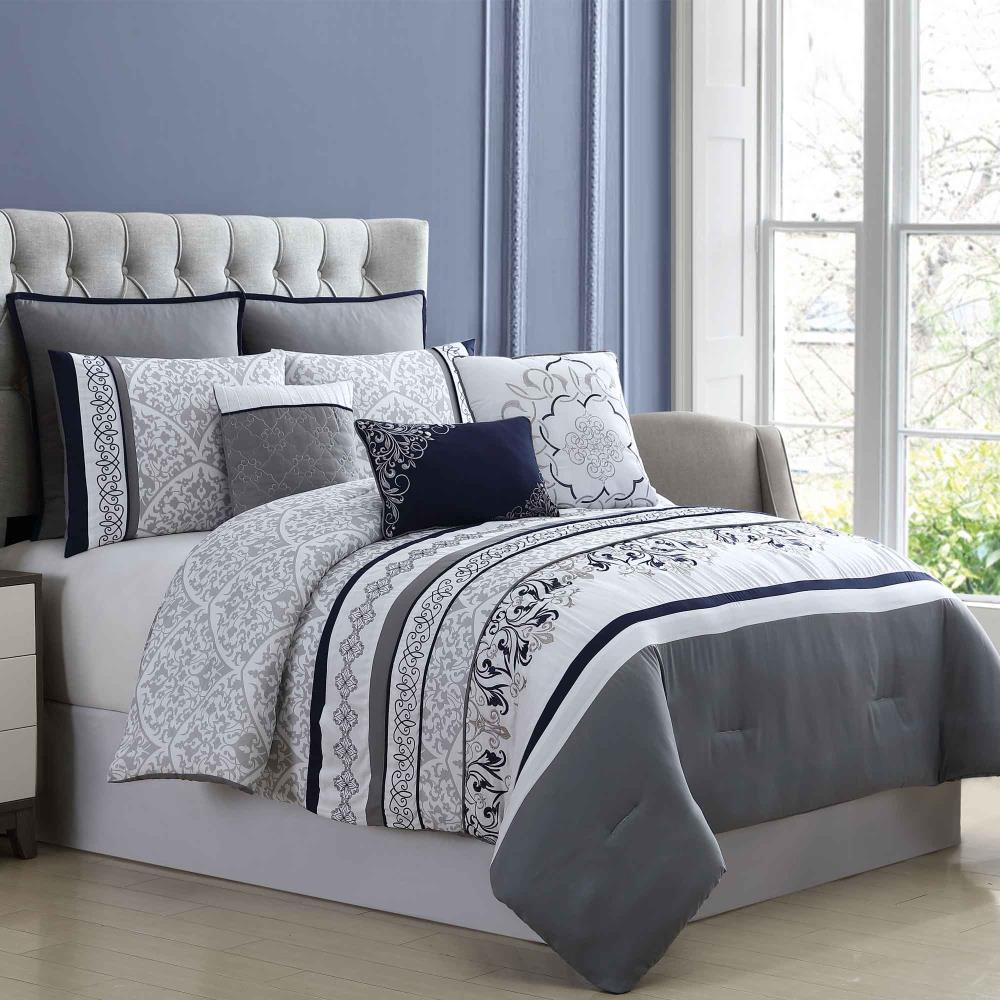 Amrapur Overseas Hayworth comforter set Multi Multi Reversible King Comforter (Blend with Polyester Fill) | 38EBJQCF-HAY-KG