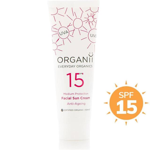 Organii Organic SPF 15 Anti Ageing Facial Sun Cream, Vegan