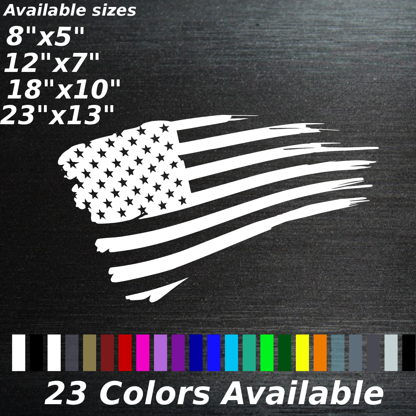 Tattered American Flag decal sticker trucks dodge ram cars Ford Chevy window