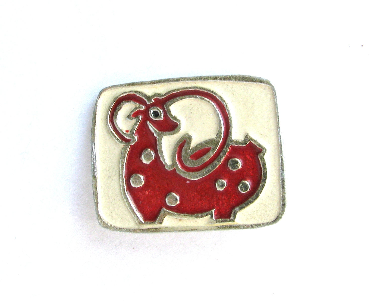 Ram, Russian Toy, Soviet Badge, Vintage Collectible Pin, Ussr, 1980S