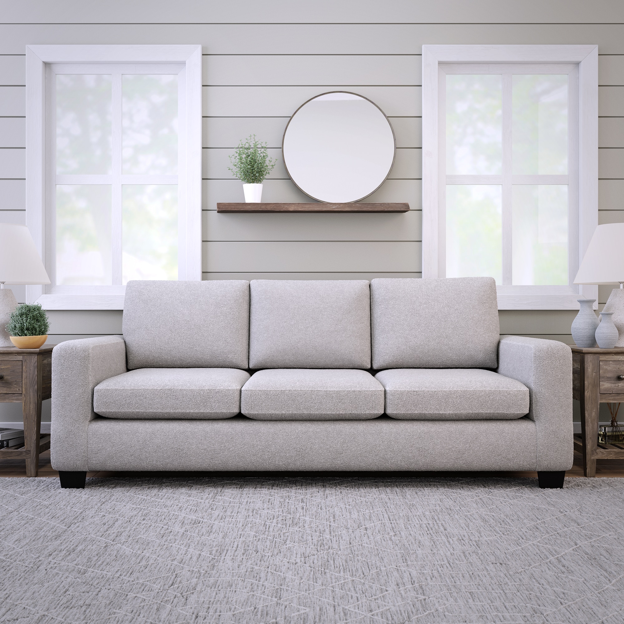 Brookside Shay Modern Light Gray Polyester/Blend Sofa | BS0001SOF00LG