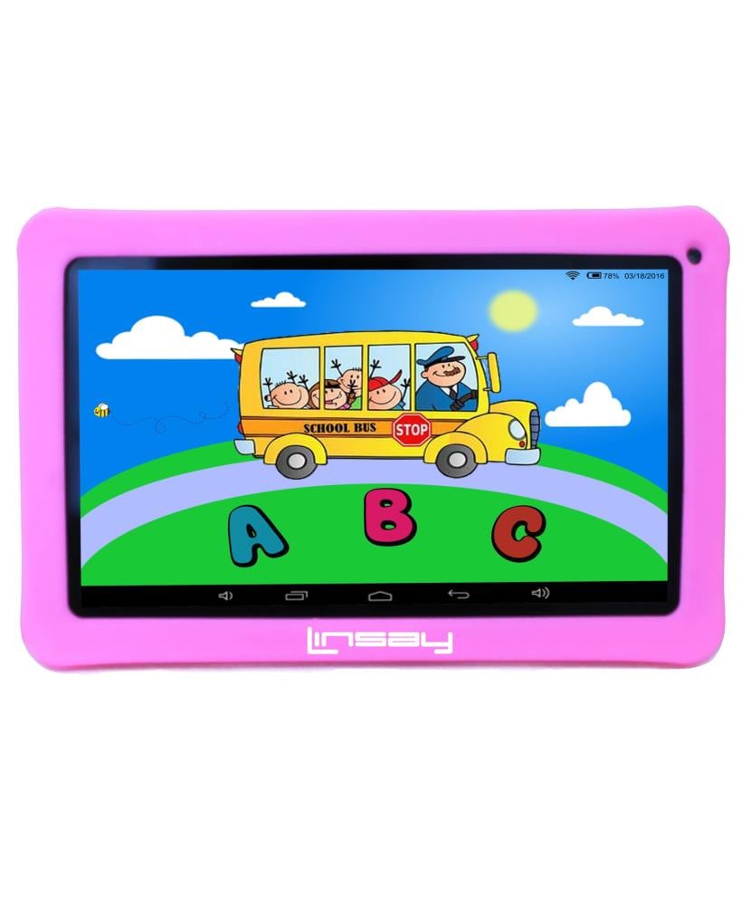 LINSAY 10.1-in Wi-Fi Only Android 10 Tablet with Accessories with Case Included | F10XHDKIDSPINK