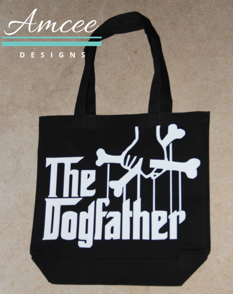 The Dogfather Canvas Tote Bag 13.5 Inch/Funny Dog Dad Gift Animal Lover Birthday Holiday For Him Father's Day Gift
