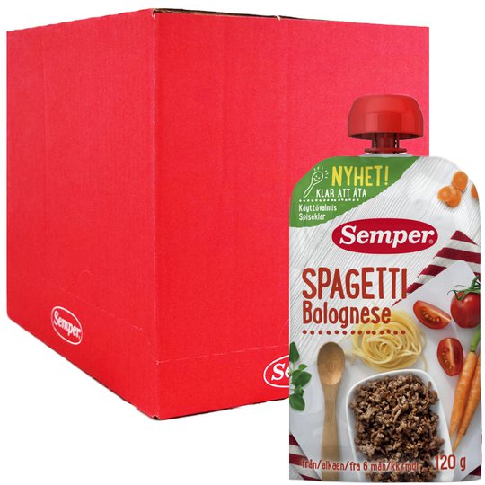 Laatikollinen Lastenruokaa: Spagetti Bolognese 12 x 120g - 87% alennus
