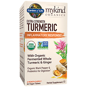 mykind Organics Extra Strength Turmeric - Inflammatory Response with Organic Black Pepper & Ginger (60 Vegan Tablets)