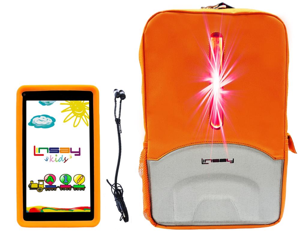 LINSAY 7-in Wi-Fi Only Android 10 Tablet with Accessories with Case Included Type Cover Included | F7XHDKIDSBEPORANGE