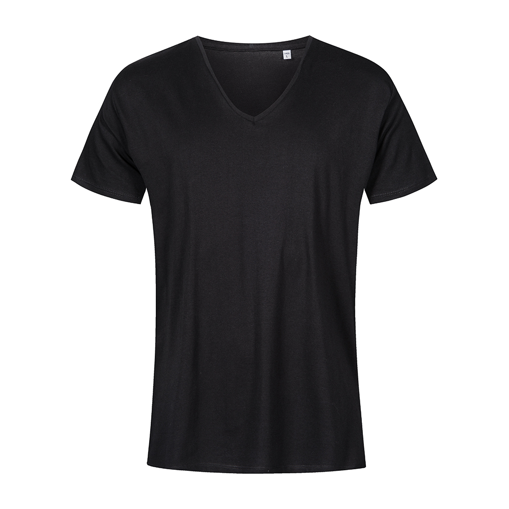 X.O V-Ausschnitt T-Shirt Plus Size Herren, Schwarz, XXXL