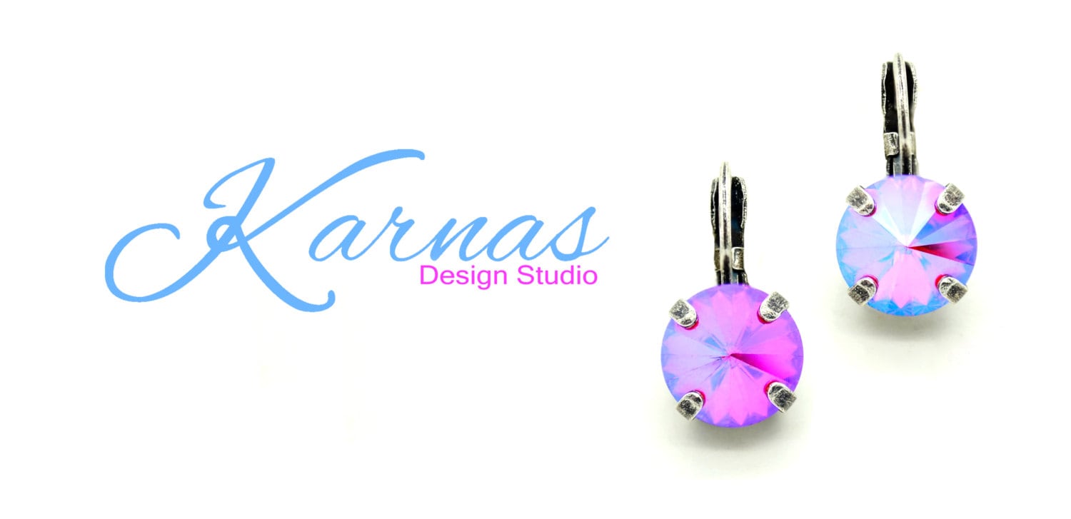 Light Siam Glacier 10mm 47Ss Drop Or Stud Earrings Made With Crystal Choose Your Finish Karnas Design Studio Free Shipping