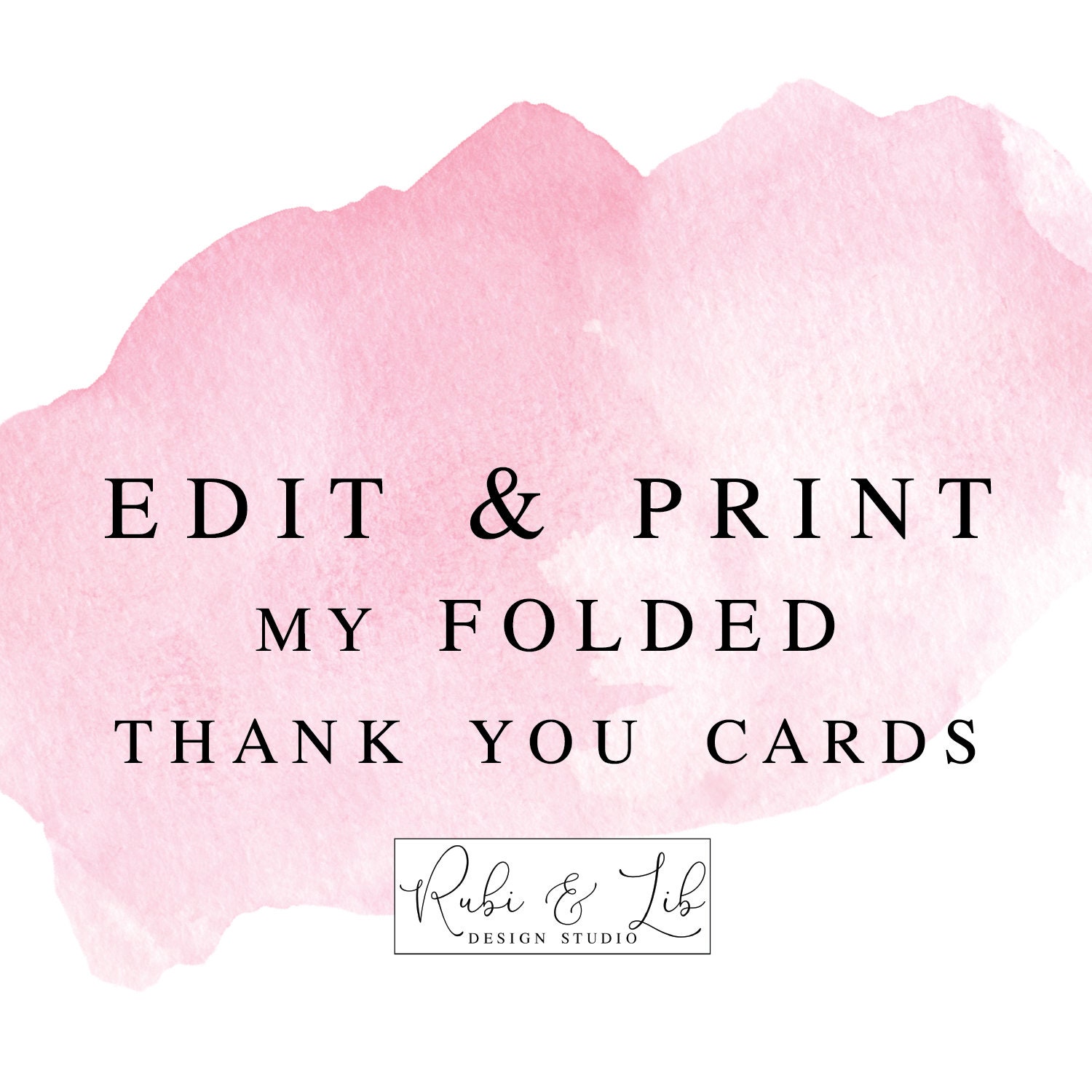 Print My Folded Thank You Card, Customize Card For Me, Printing Service, Cards