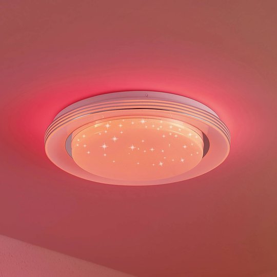 Lindby Mizuni -LED-kattovalaisin, RGBW, CCT, 38 cm