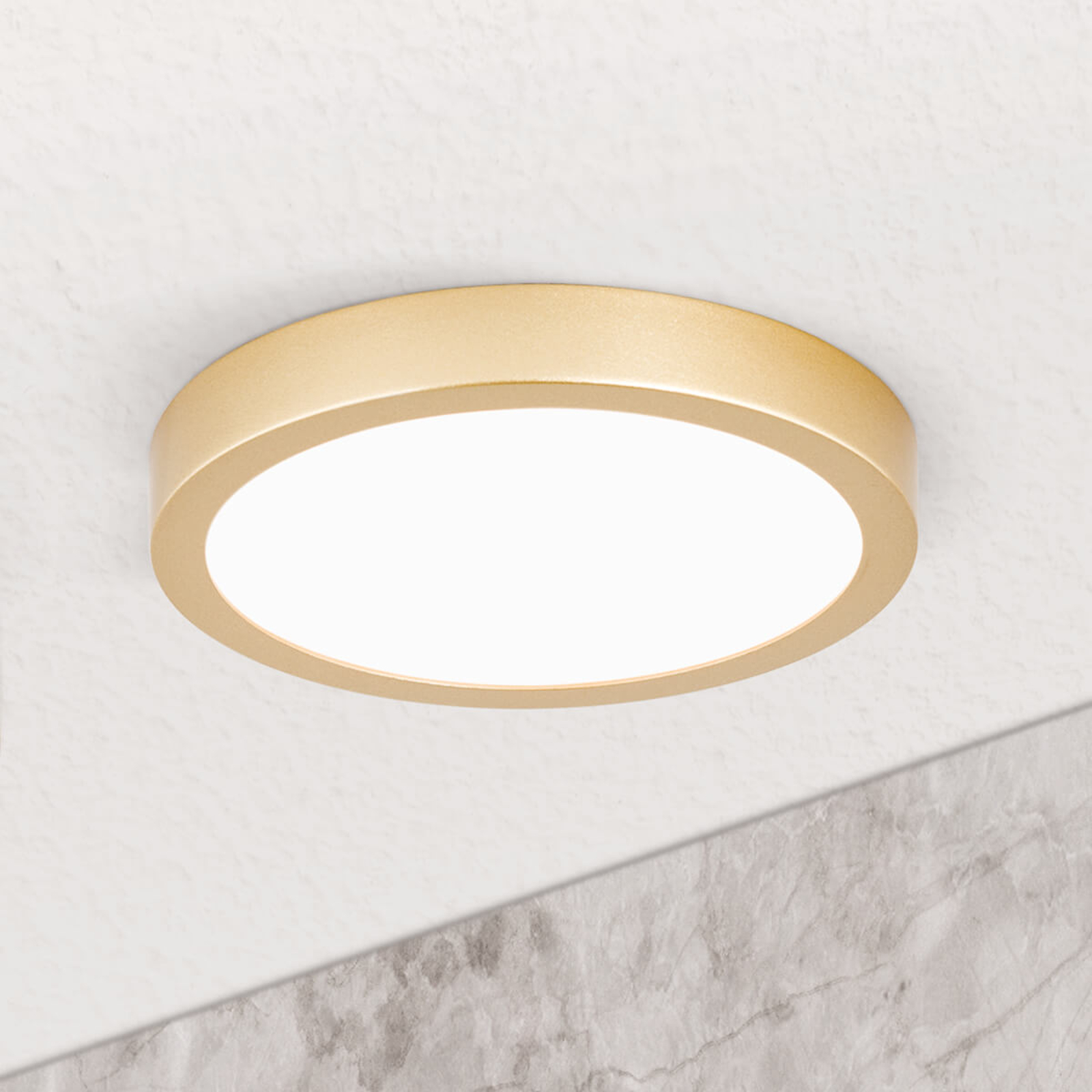 LED-kattovalaisin Vika, pyöreä, matta kulta Ø18 cm