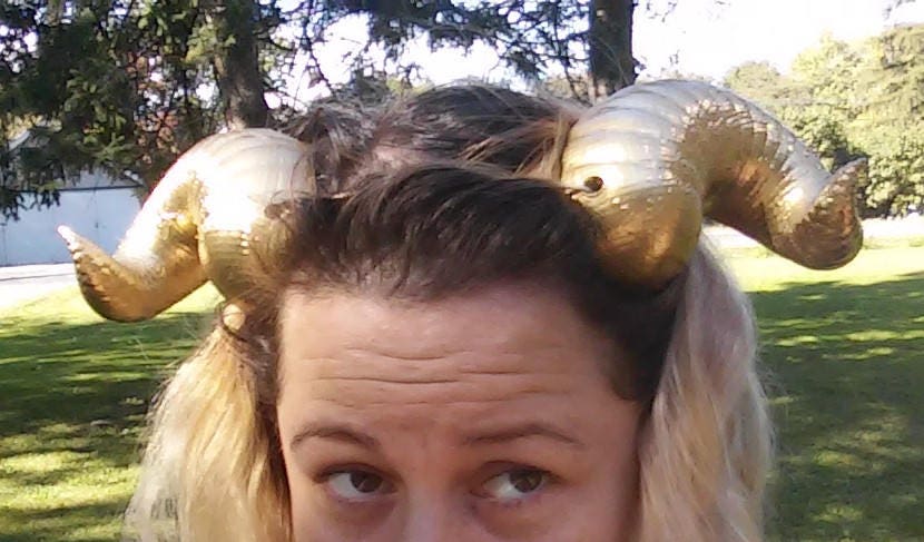 Ram Horns, Headband Aries, Large Horn, Costume, Custom Colors, Bull, Pan, Satyr Horn Headband, Cosplay, Horns