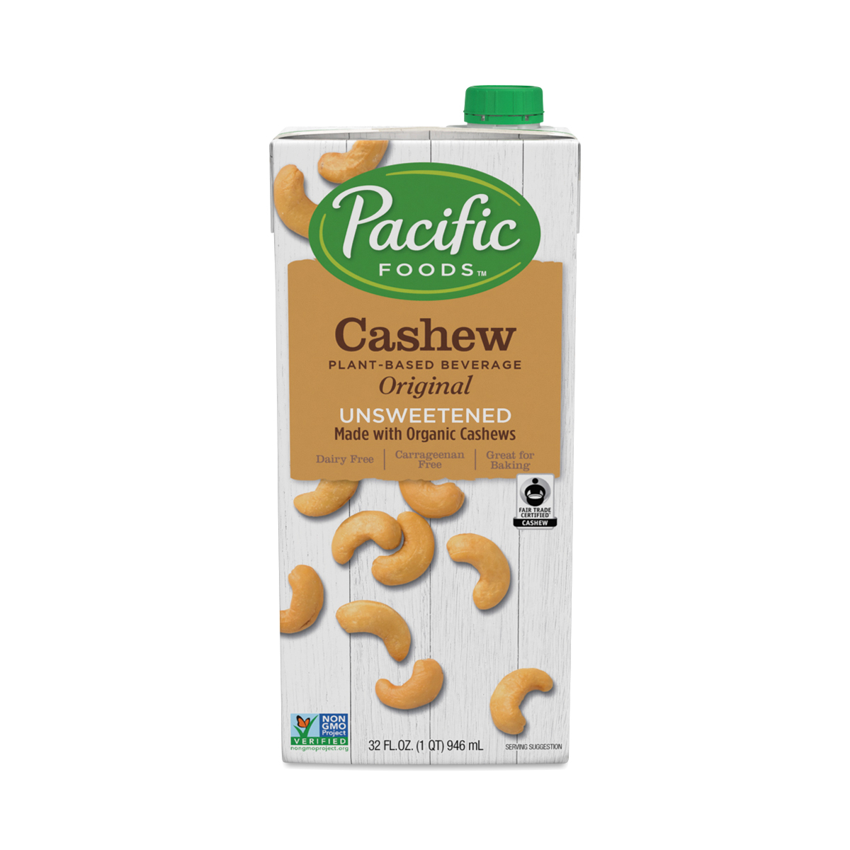 Pacific Foods Unsweetened Cashew Non-Dairy Beverage 32 oz carton