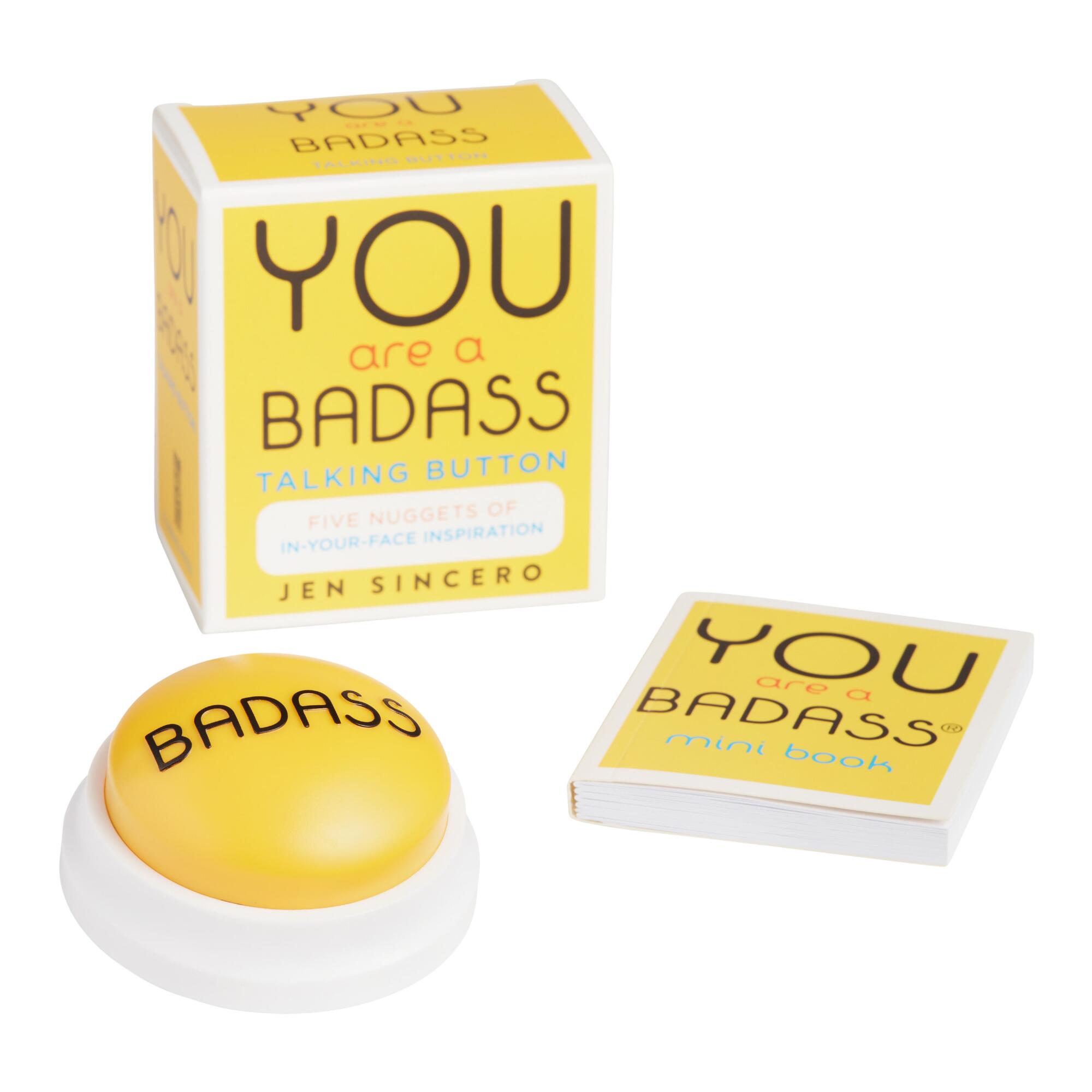 You Are A Badass Talking Button Mini Kit: Yellow - Paper by World Market