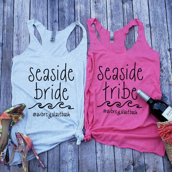 Beach Bachelorette Tri-Blend Tank Top, Seaside Bride, Tribe, Trip Shirts, Custom Party Tanks, Nautical