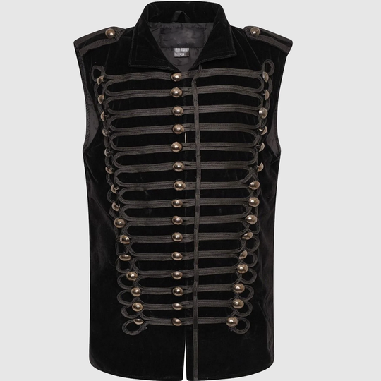 Buy Men s Vintage Gothic Military Parade Sleeveless Velvet Jacket Handmade Light Hussar Vest online