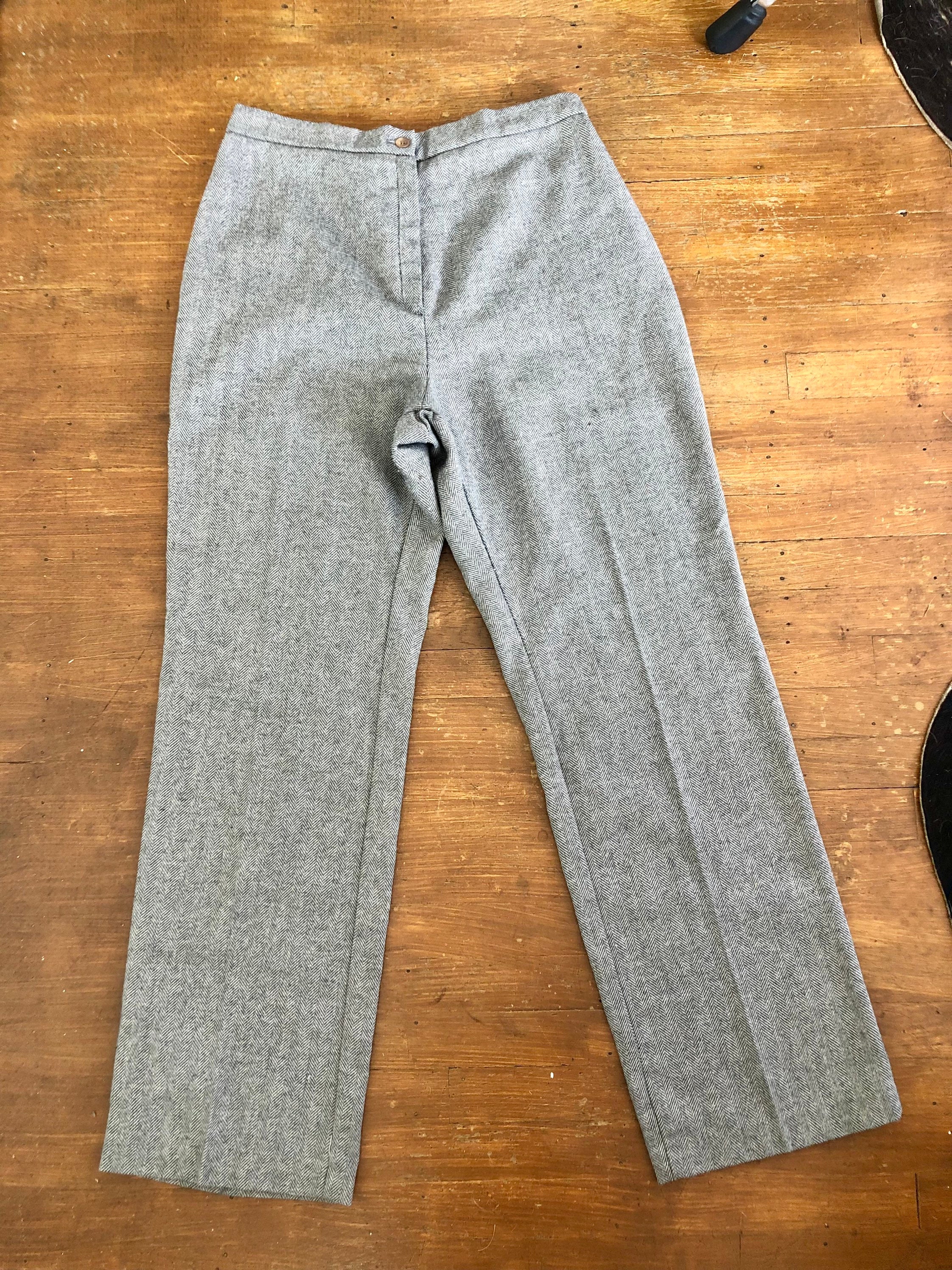 1980's Vintage Wool Blend Cottage Core Trouser Pants Women's Size Large