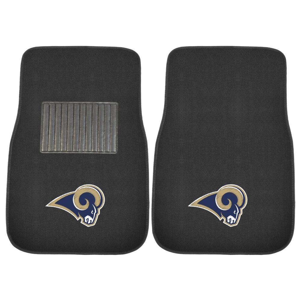 FANMATS Los Angeles Rams Embroidered 2-Pack Floor Mats Polyester in Black | 17134