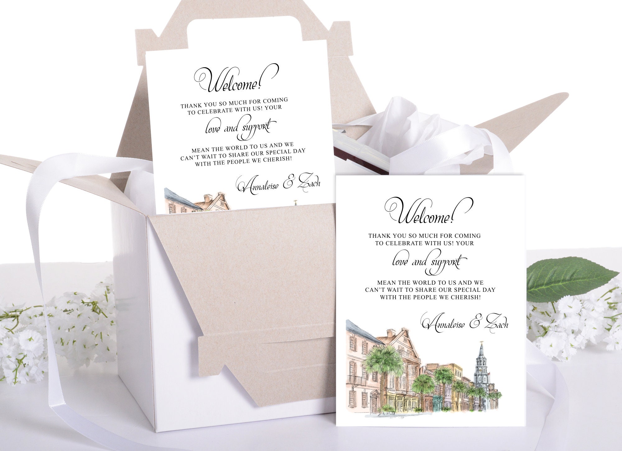 Wedding Welcome Notes, Charleston Sc Box Letters, To Our Wedding, Note Cards
