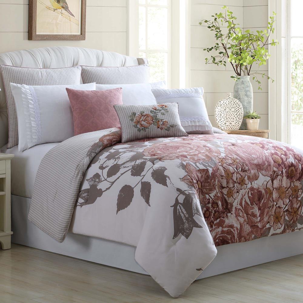 Amrapur Overseas Fiona comforter set Multi Multi Reversible Queen Comforter (Blend with Polyester Fill) | 38EBJQCF-FIO-QN