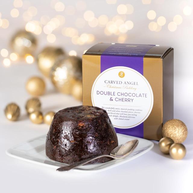 The Carved Angel Double Chocolate and Cherry Christmas Pudding