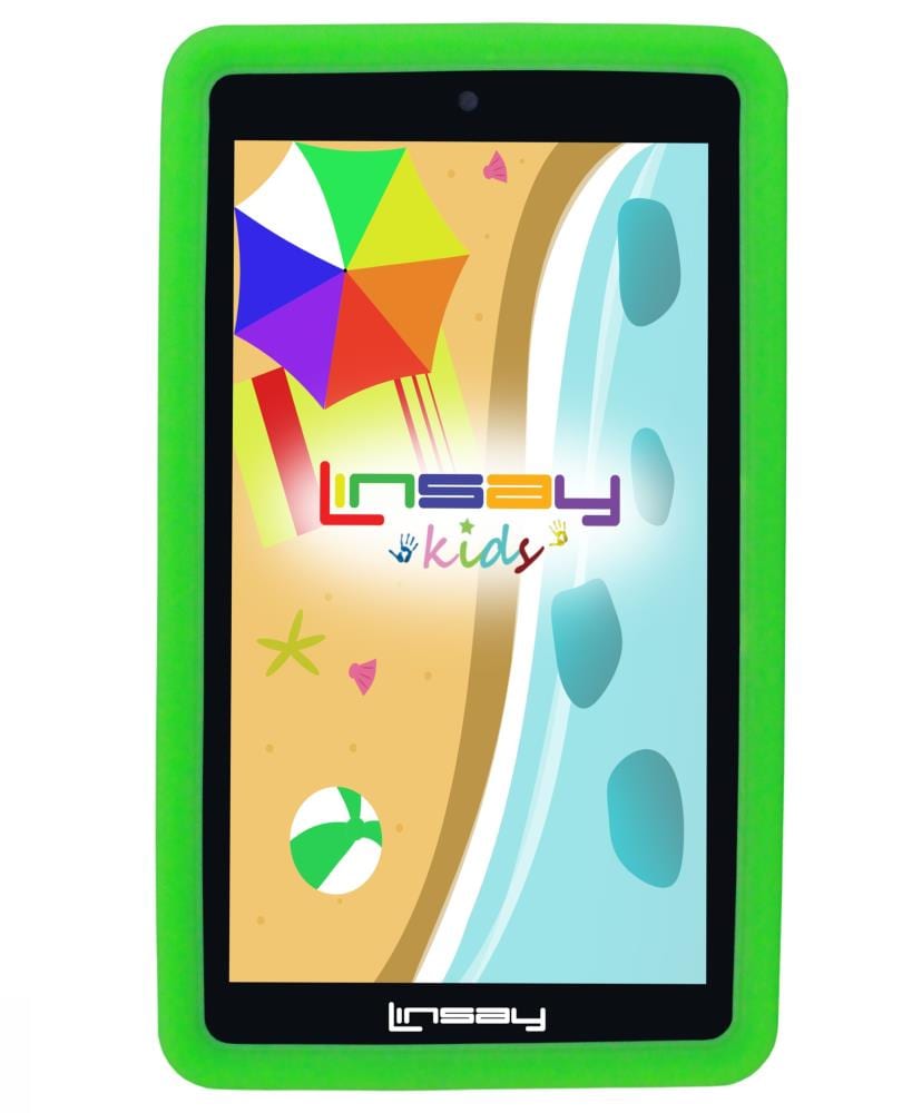 LINSAY 7-in Wi-Fi Only Android 10 Tablet with Accessories with Case Included | F7XHDKIDSGREEN