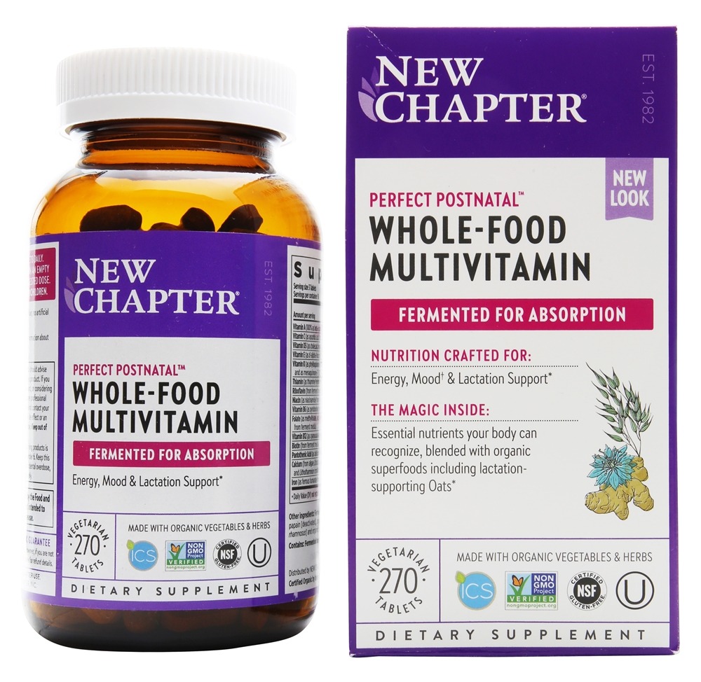 New Chapter - Perfect Postnatal Whole-Food Multivitamin - 270 Vegetarian Tablets