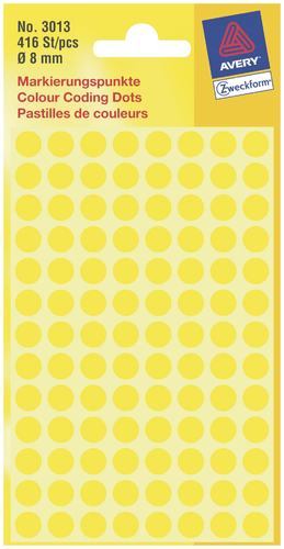 Etikett Rund 8mm Gul