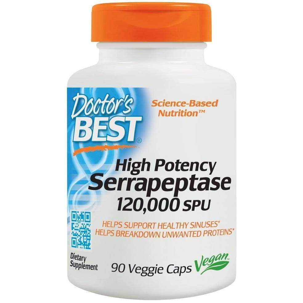 Serrapeptase, 120 000 SPU High Potency - 90 vcaps