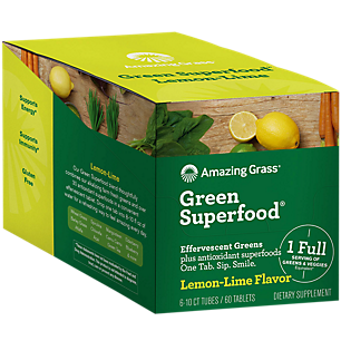 Green Superfood Effervescent + Antioxidants - Lemon Lime (60 Tablets)