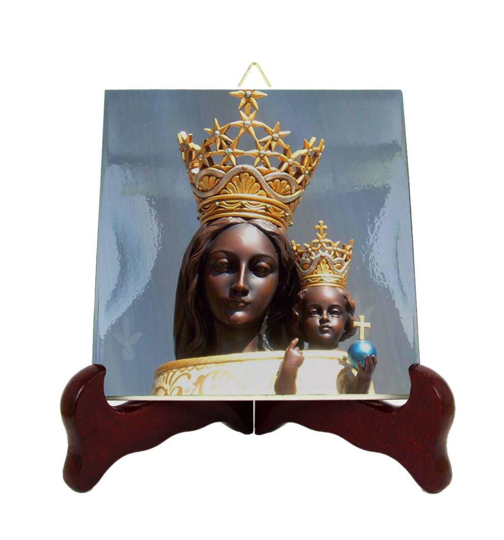 Our Lady Of Loreto - Catholic Icon On Ceramic Tile Virgin Mary Art Gifts Gift For Aviators Religious