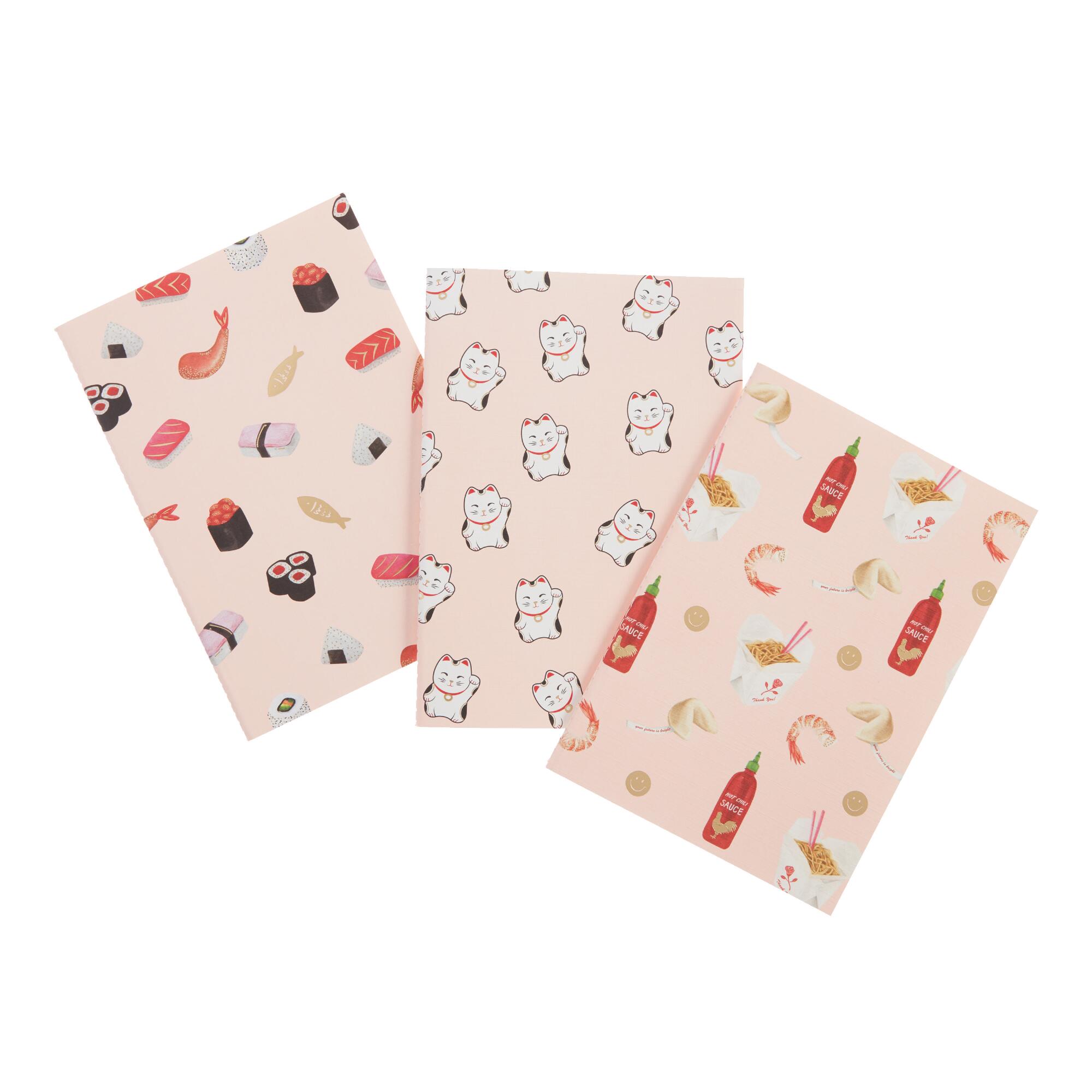 Takeout, Sushi And Lucky Cat Journals 3 Pack by World Market