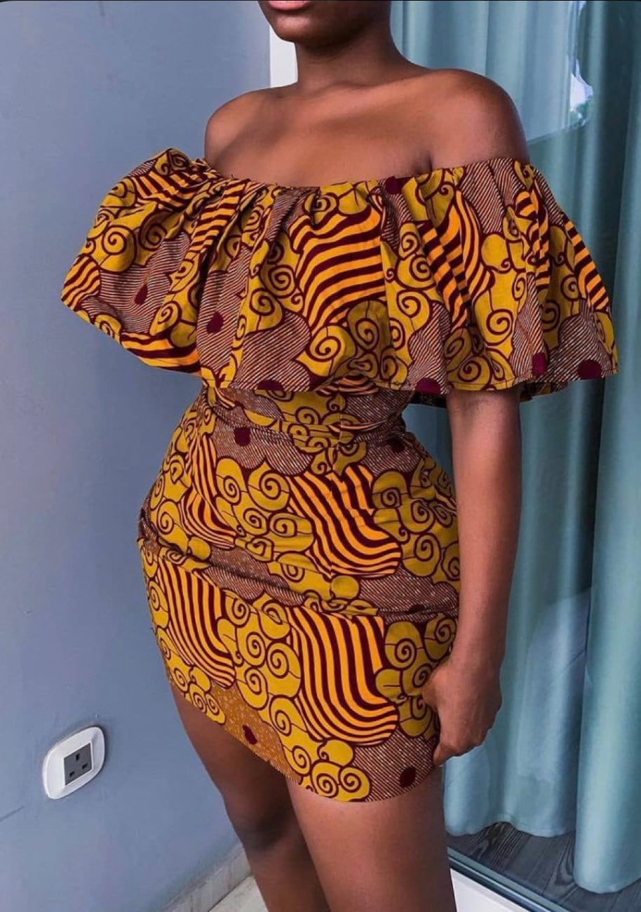 African Dress For Women, Clothing, Print Dress, Ankara Wax , Midi Mini Kneel Length Dre