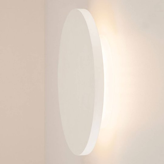 SLV Plastra -LED-seinävalaisin kipsiä, pyöreä