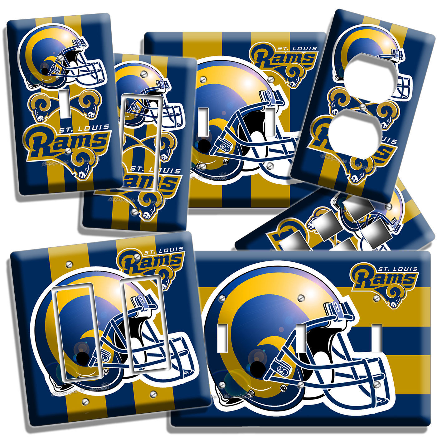 ST LOUIS RAMS NFL TEAM LIGHT SWITCH WALL PLATE OUTLET BOYS ROOM MAN CAVE GARAGE
