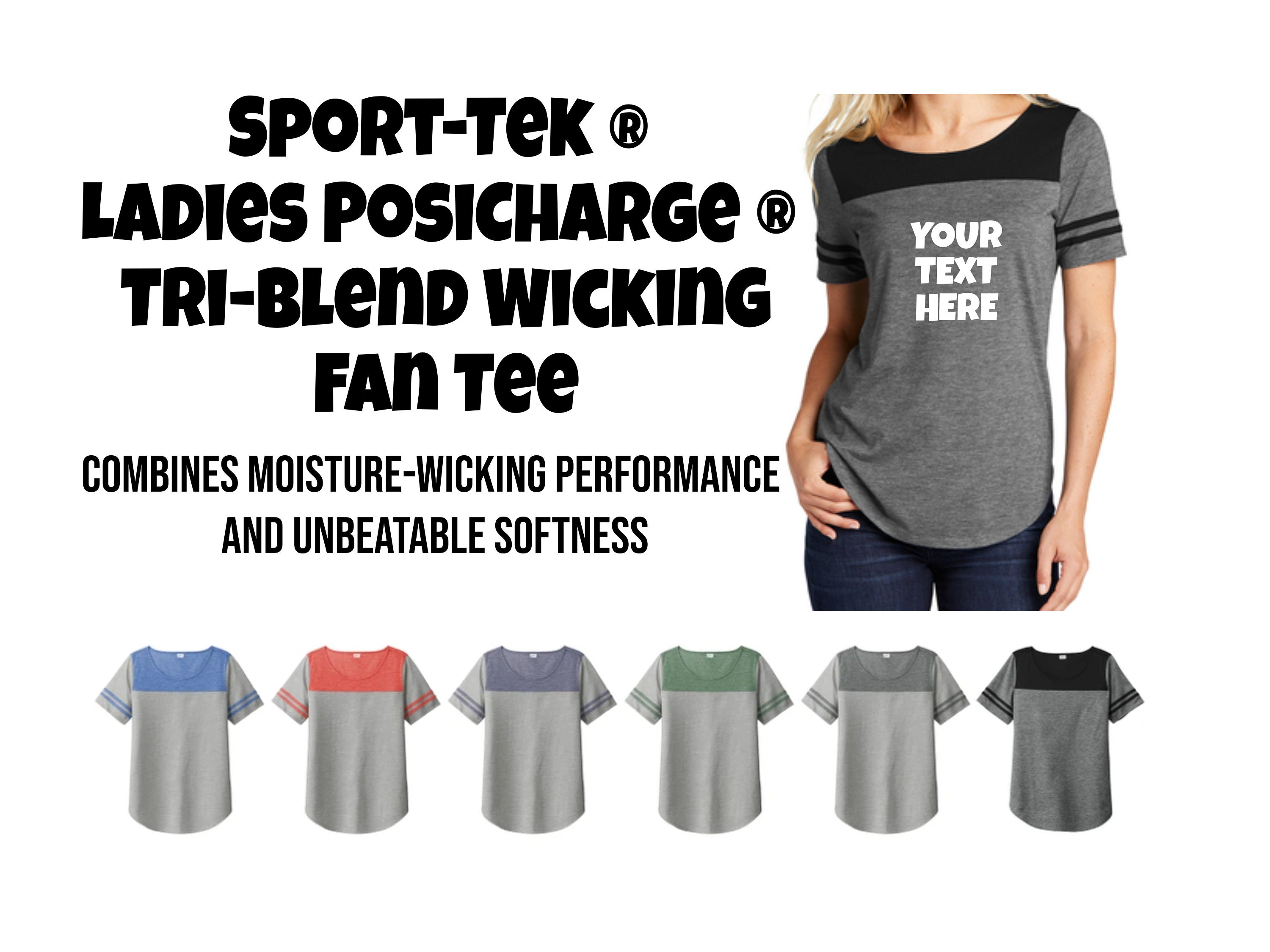 Sport-Tek Ladies Posicharge Tri-Blend Wicking Fan Tee Lst403