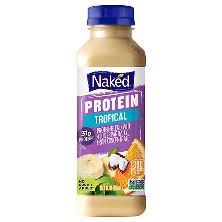 Naked Protein Juice Blend, Tropical - 15.2 oz