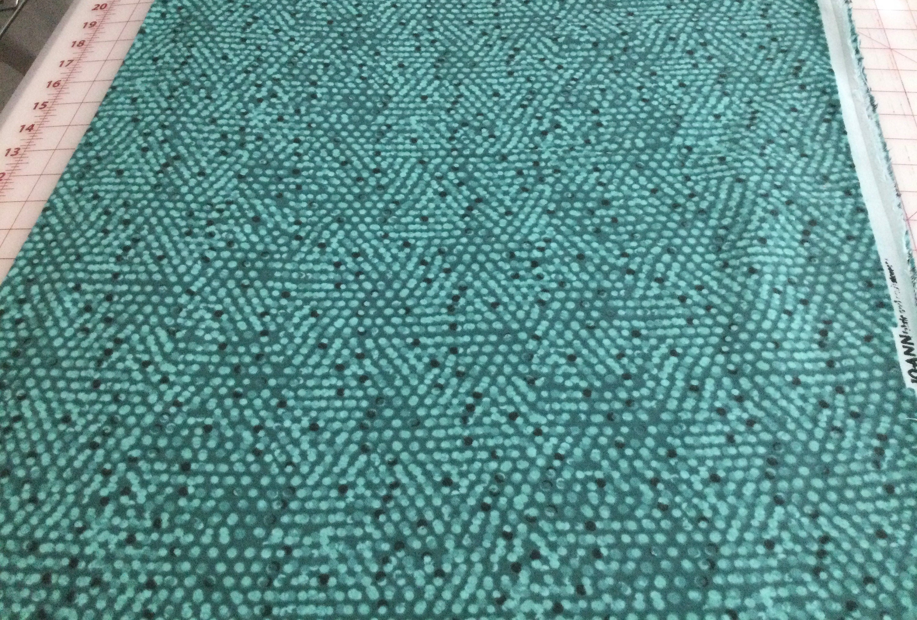 Flannel/Teal Green Tonal Dots Blender Cotton Fabric By The Yard