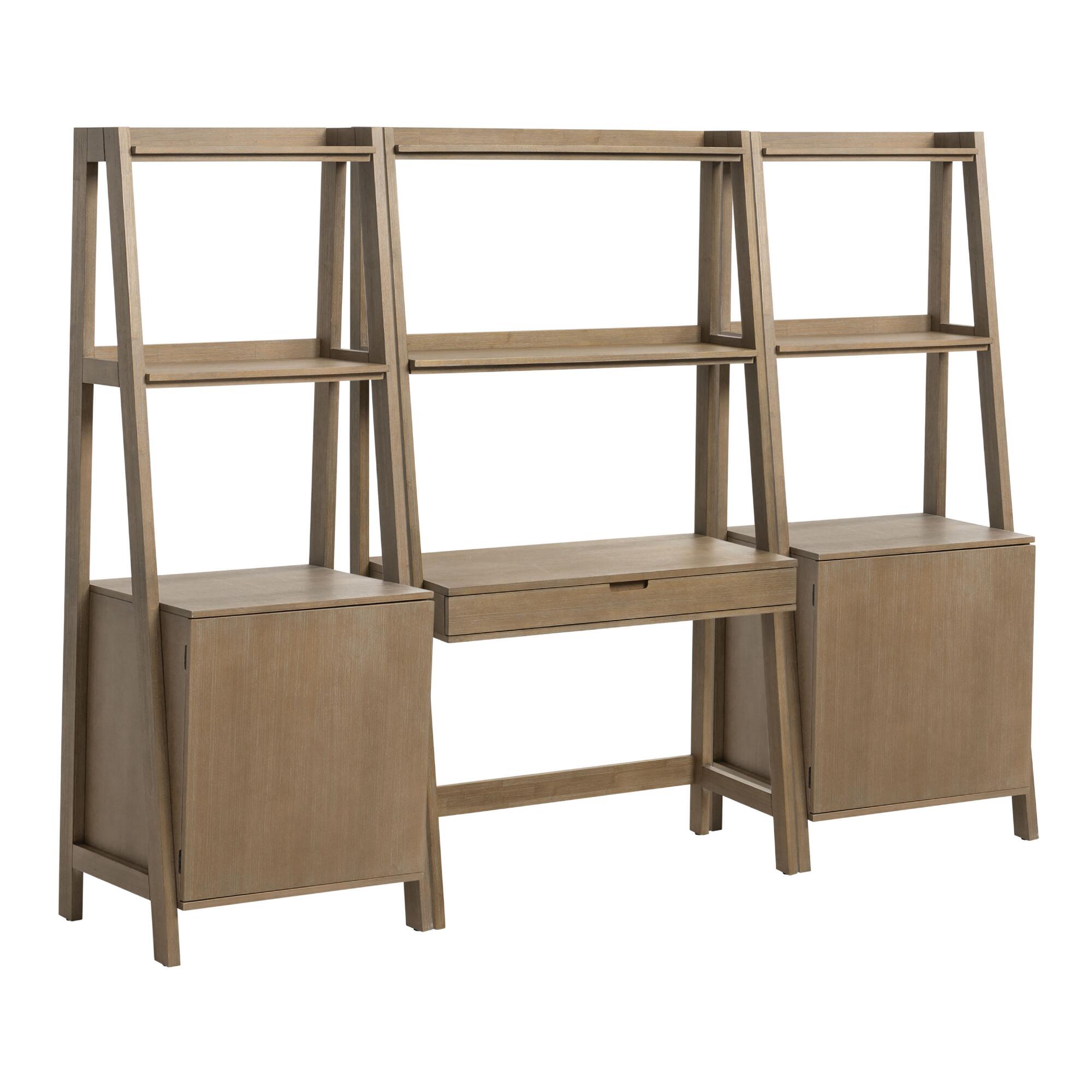 Graywash Modular Elias Desk and Shelves 3 Piece Set by World Market