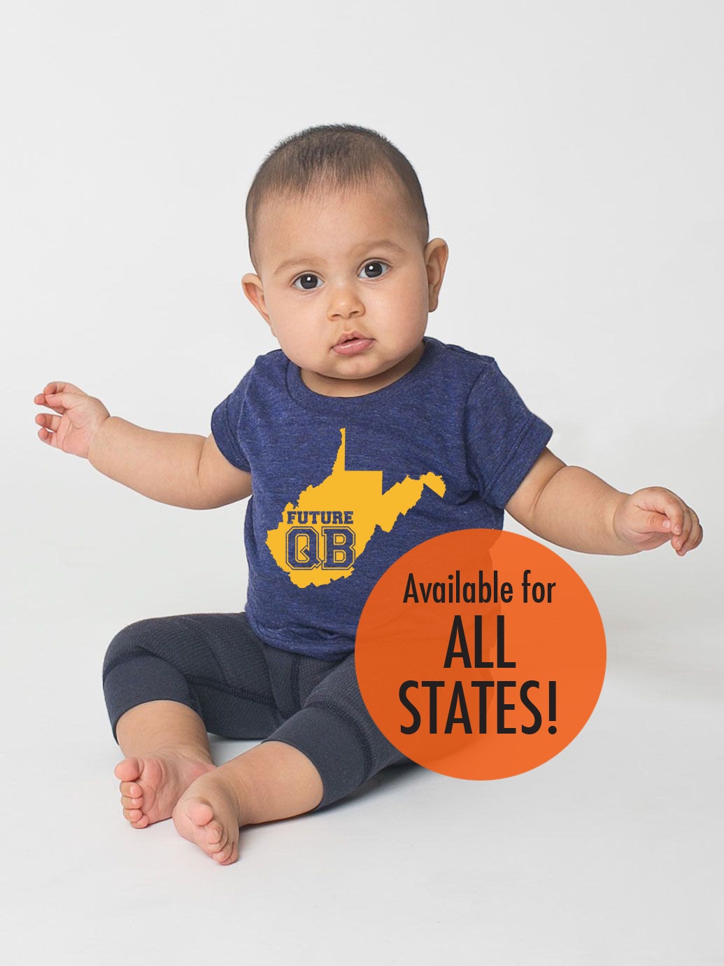 Baby All States "Future Qb' Tri Blend - Infant Boy & Girl Tee